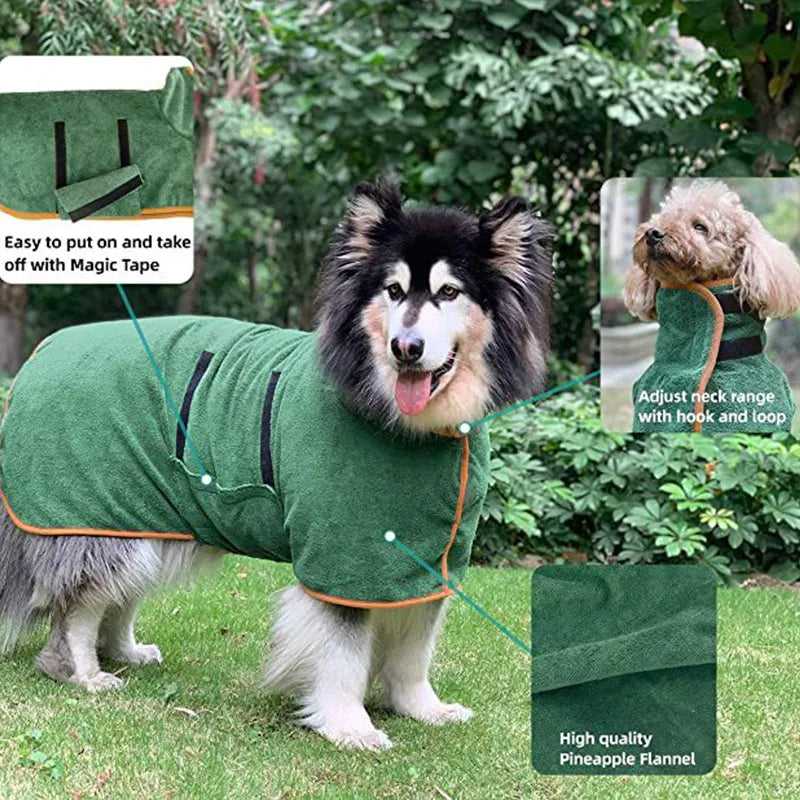 Quick-Dry Dog Bathrobe Towel