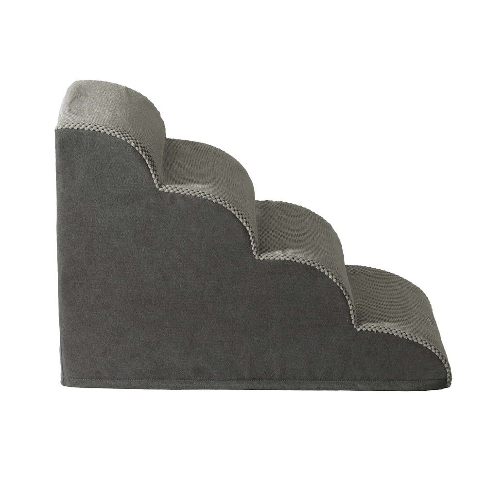 4-Tier Foam Pet Stairs – Grey