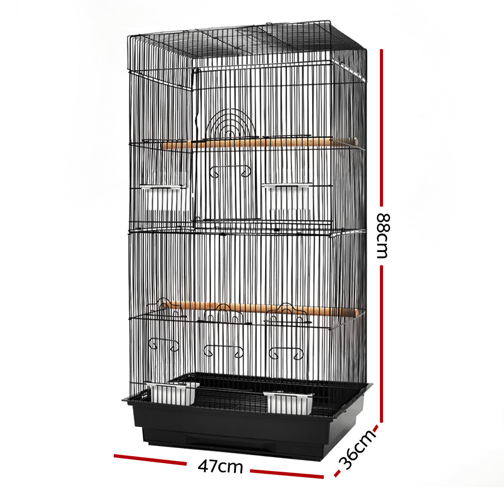 88cm Bird Cage & Aviary – Black