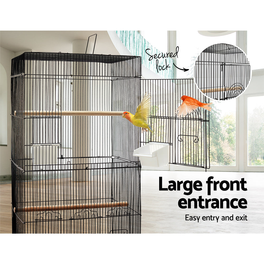 88cm Bird Cage & Aviary – Black