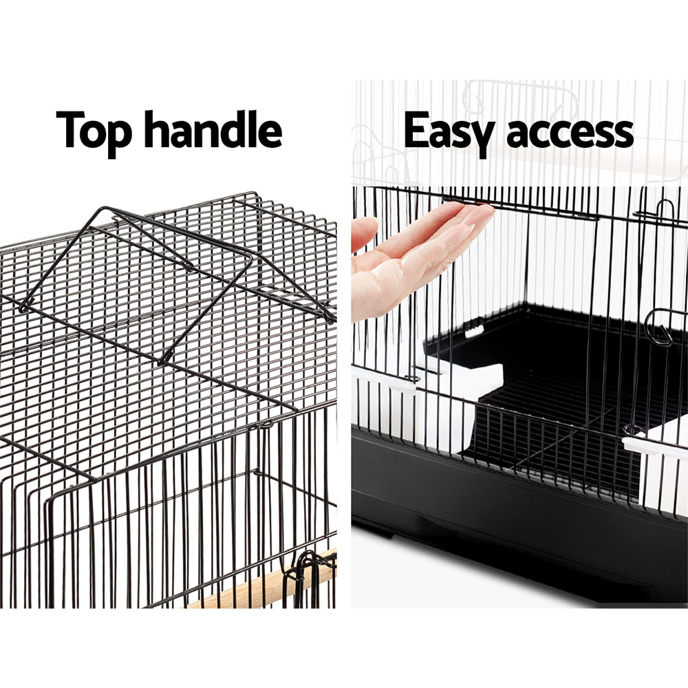 88cm Bird Cage & Aviary – Black