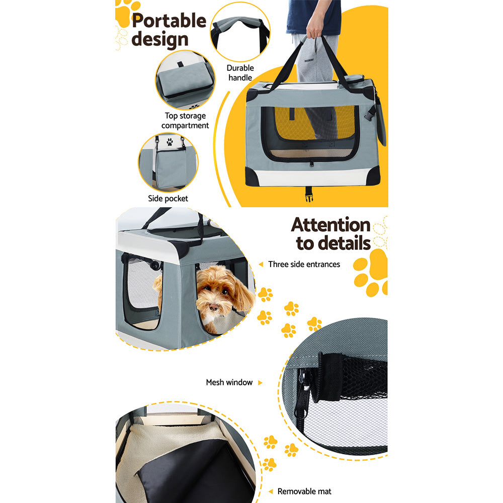 Foldable Pet Travel Carrier – Large, Blue