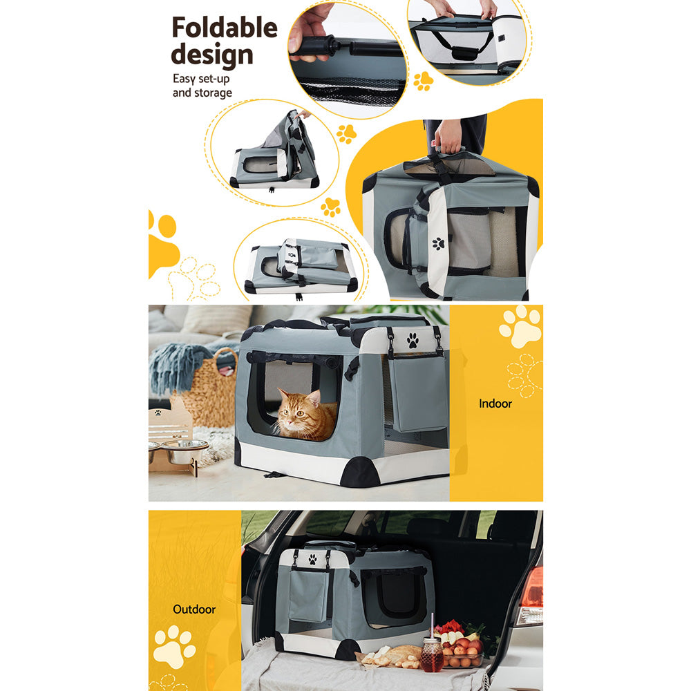Foldable Pet Travel Carrier – Large, Blue