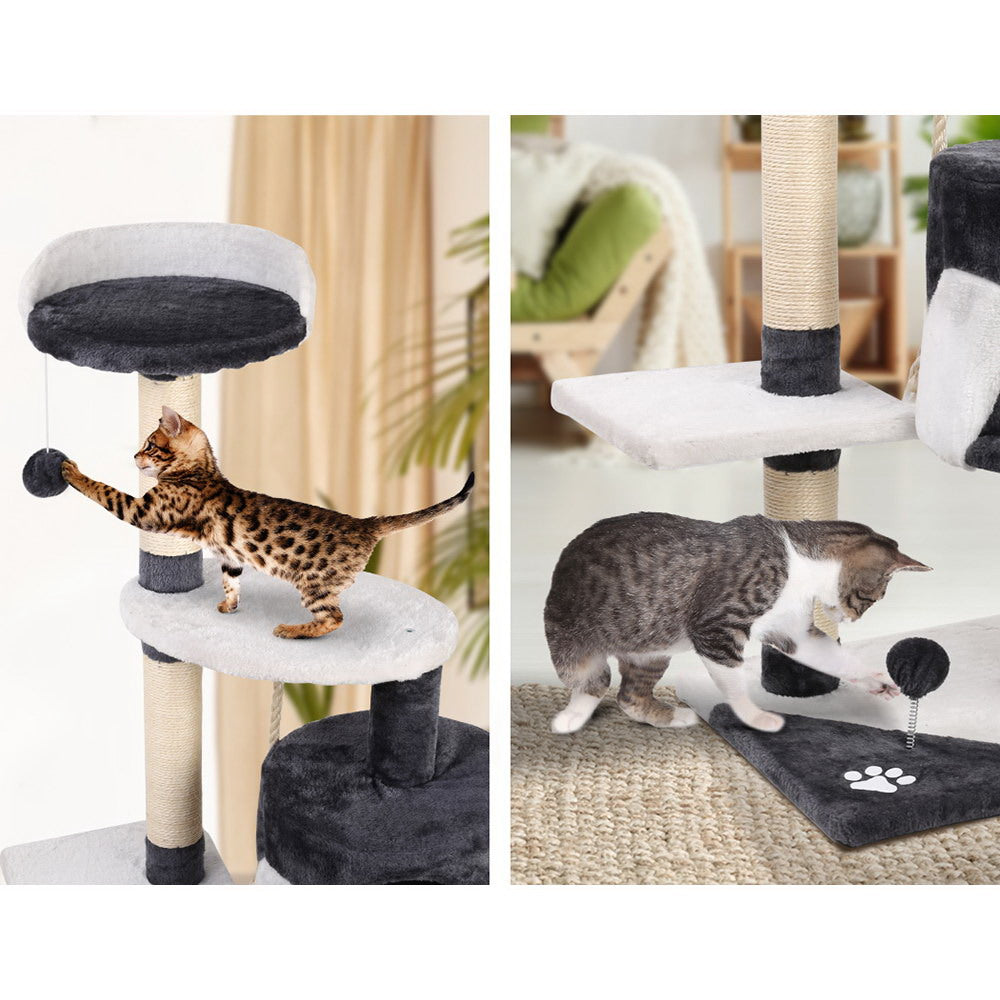 112cm Cat Tree & Scratching Tower – Grey
