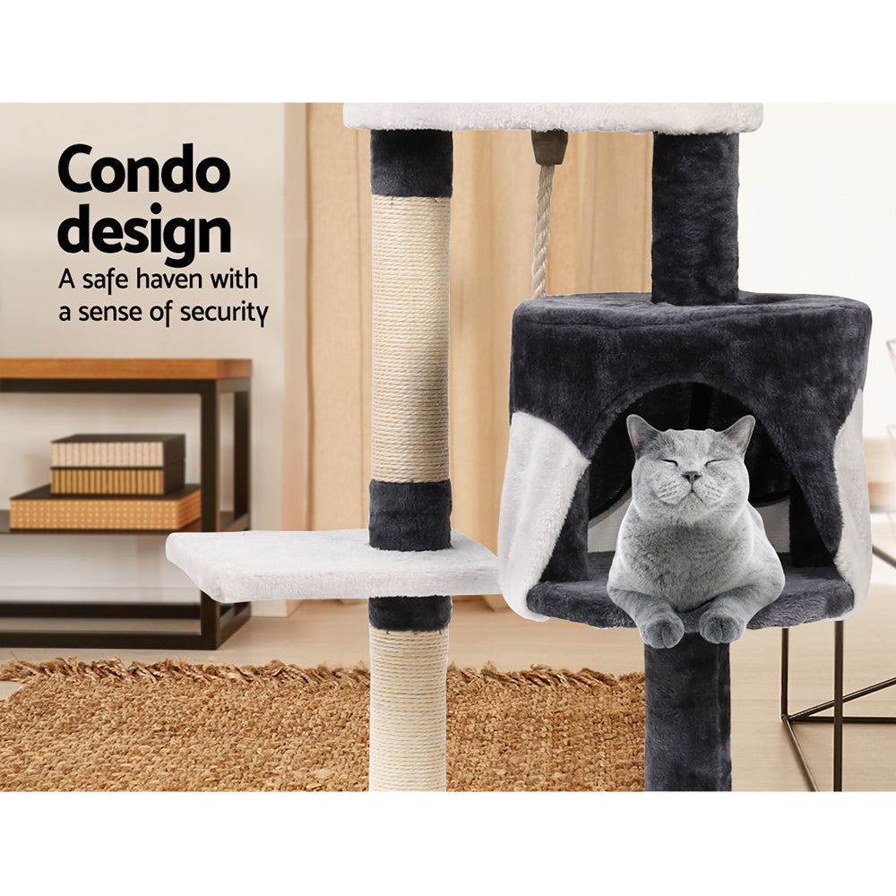 112cm Cat Tree & Scratching Tower – Grey