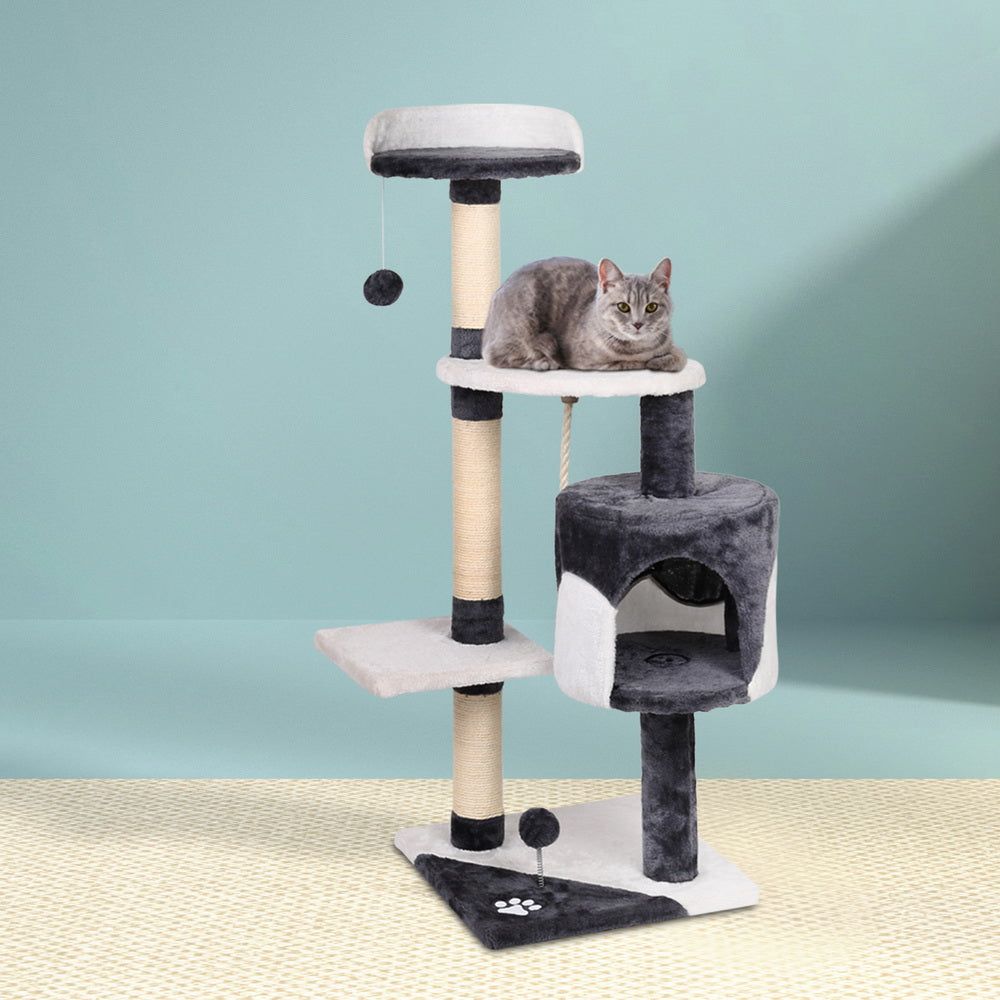 112cm Cat Tree & Scratching Tower – Grey