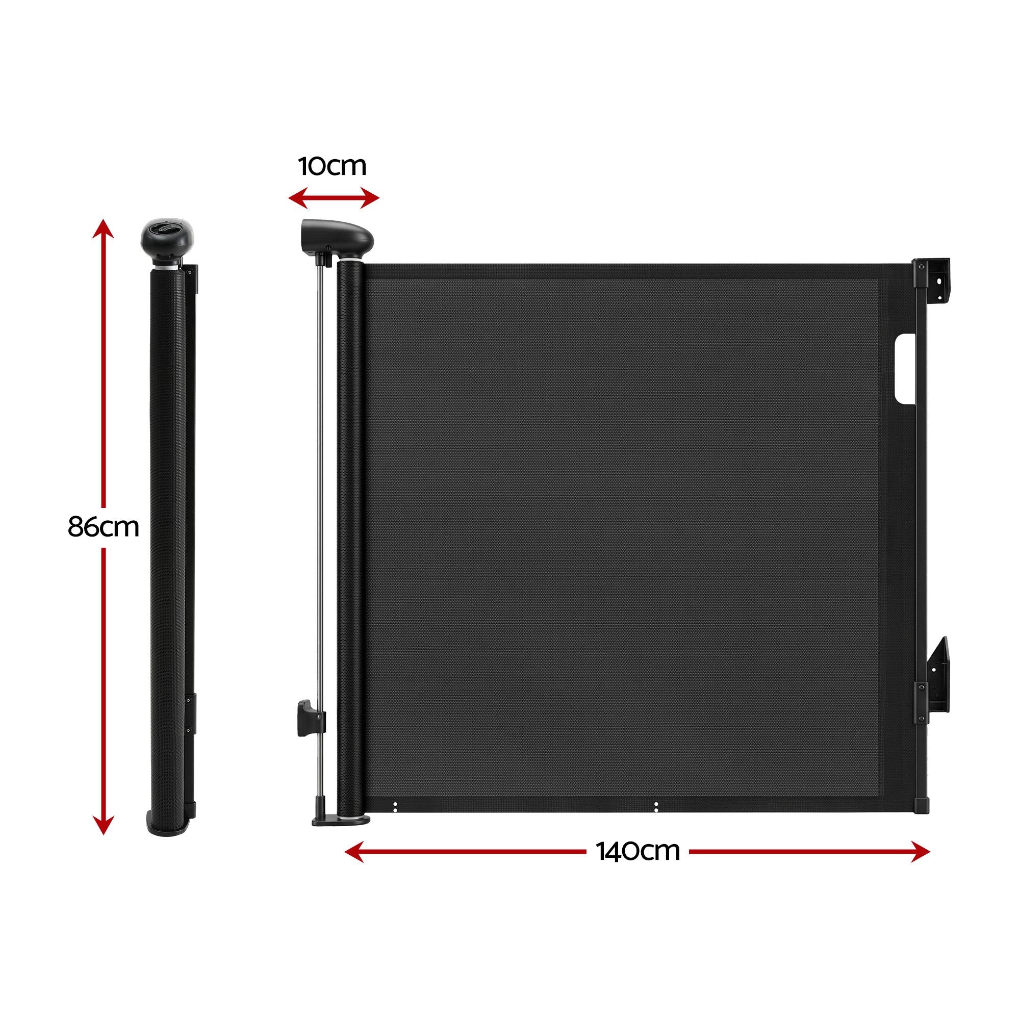 140cm Retractable Pet Safety Gate – Black