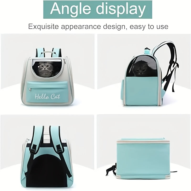 Foldable Mesh Pet Carrier Backpack – Green