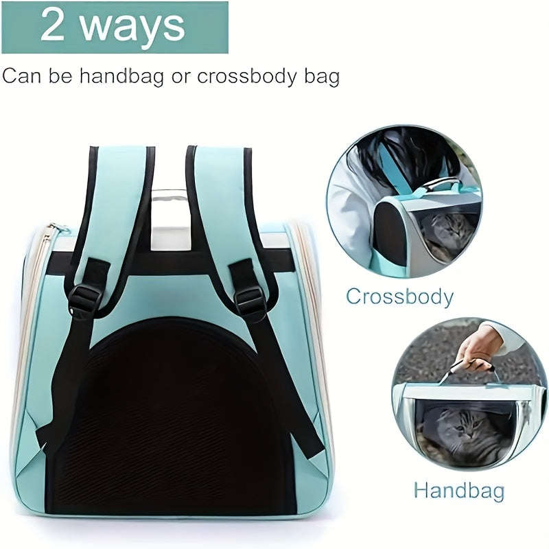 Foldable Mesh Pet Carrier Backpack – Green