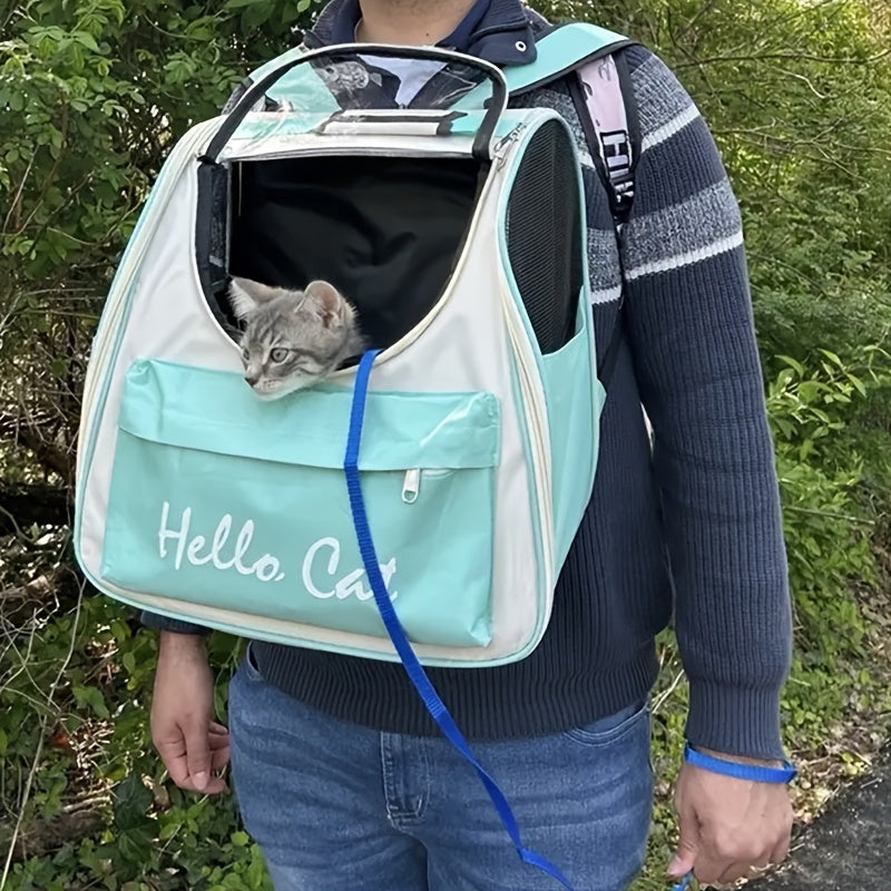 Foldable Mesh Pet Carrier Backpack – Green