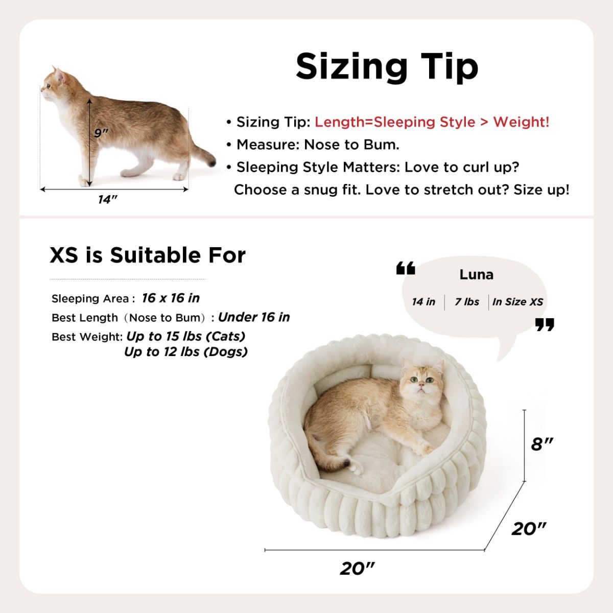 Plush Round Cat Bed – Navy 51cm
