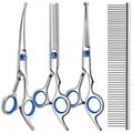 4-Piece Pet Grooming Scissors Set – Blue
