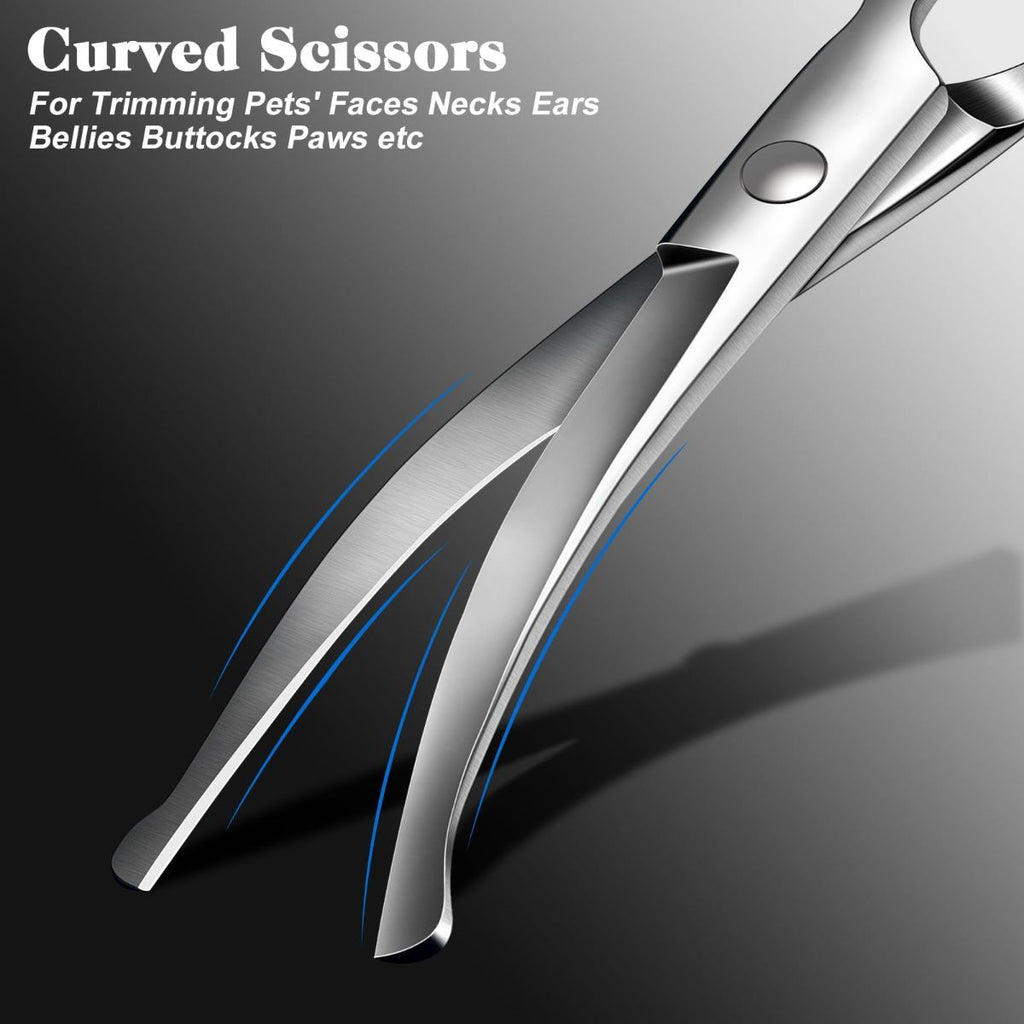 4-Piece Pet Grooming Scissors Set – Blue