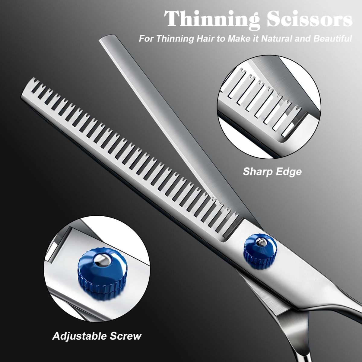 4-Piece Pet Grooming Scissors Set – Blue