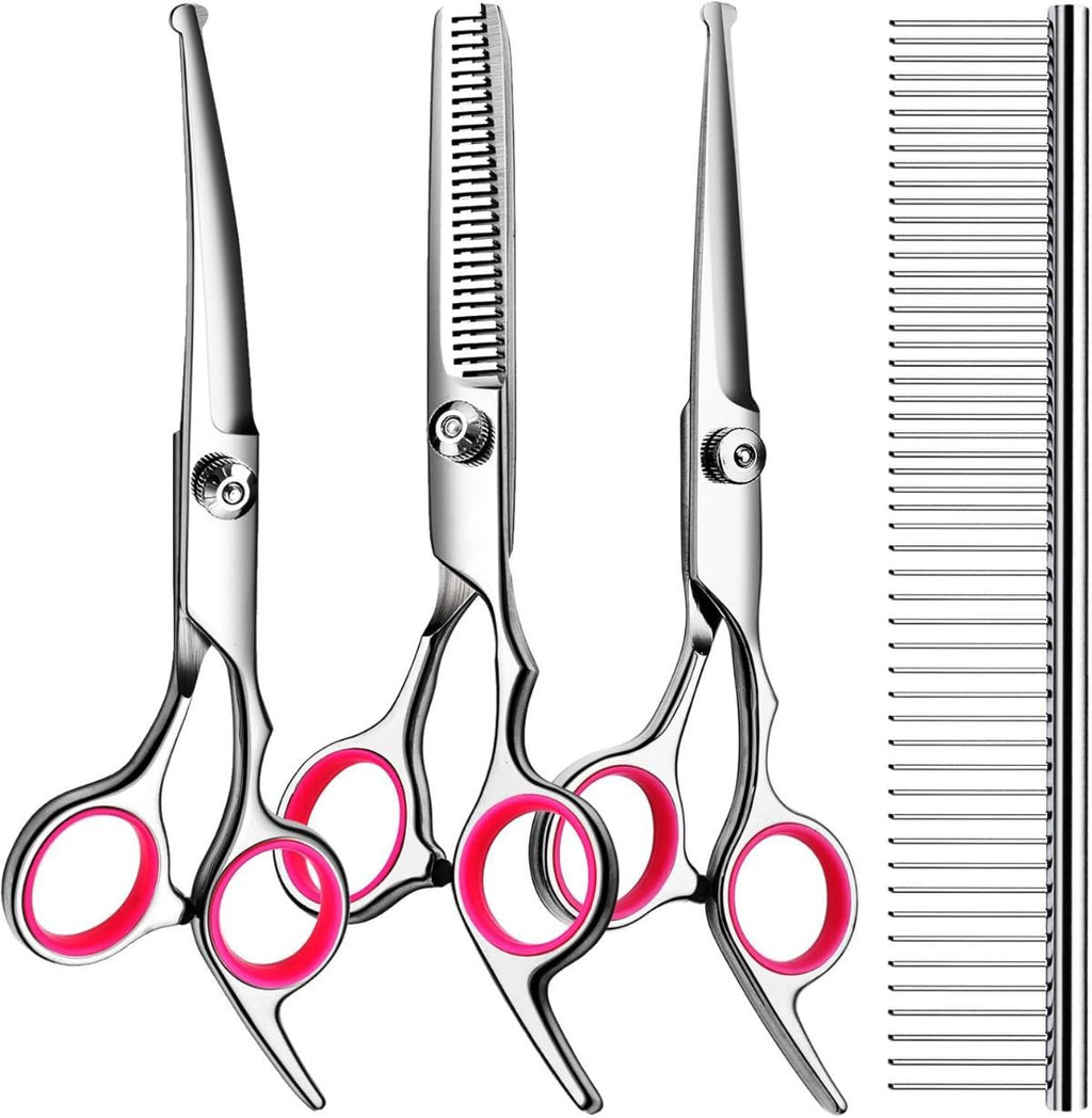 4-Piece Pet Grooming Scissors Set – Blue