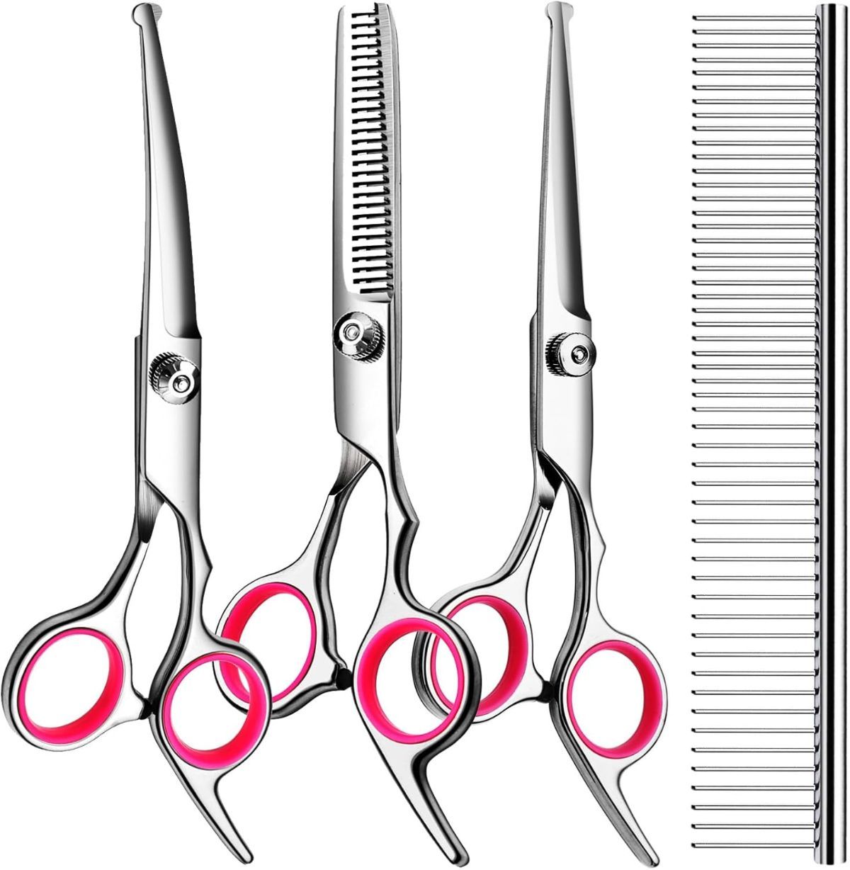 4-Piece Pet Grooming Scissors Set – Blue