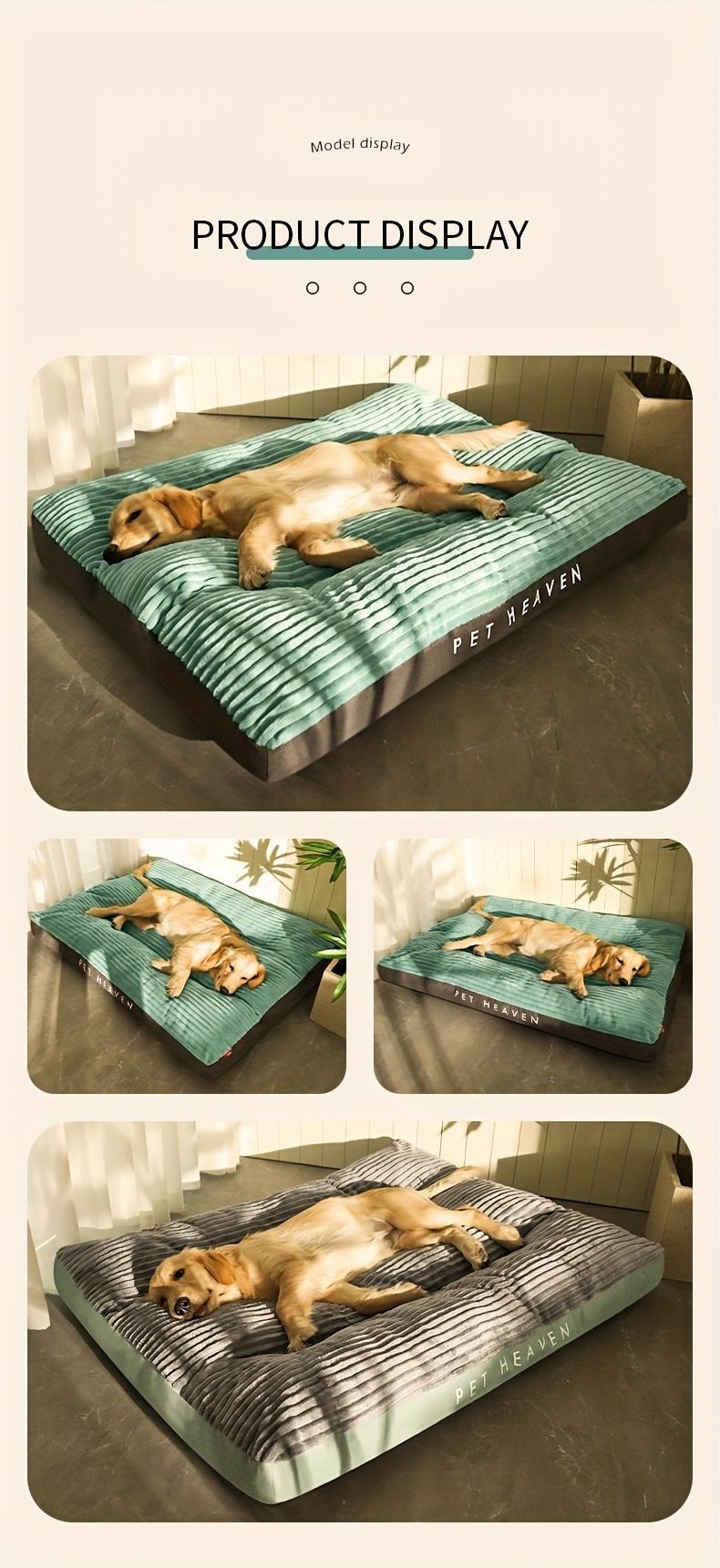 Warm Washable Dog Bed – Grey, Medium