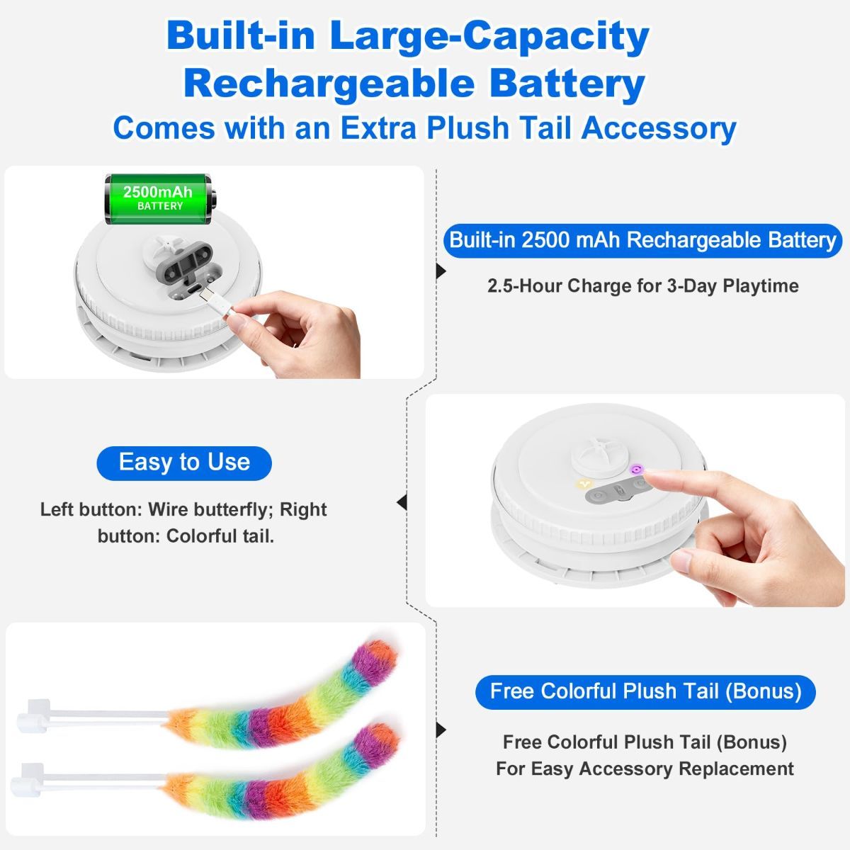 Moving Butterfly & Feather Cat Enrichment Toy