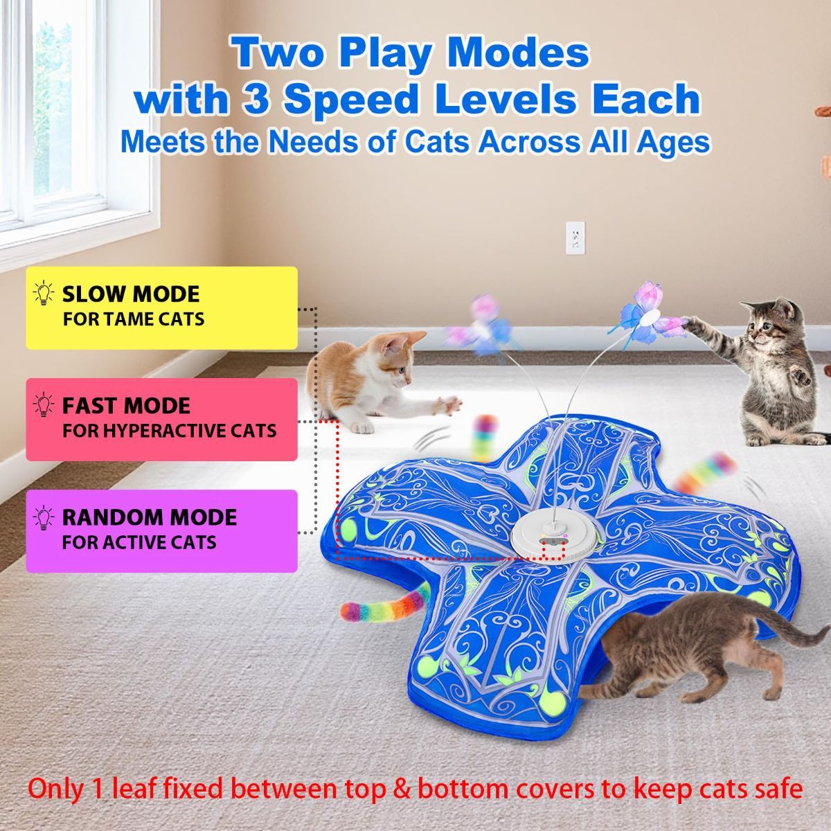 Moving Butterfly & Feather Cat Enrichment Toy