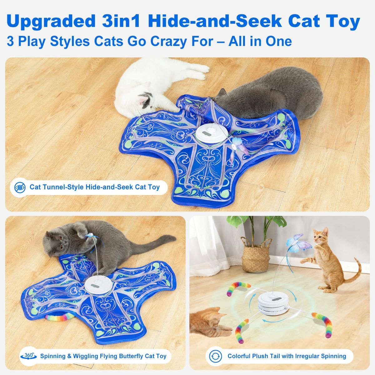 Moving Butterfly & Feather Cat Enrichment Toy