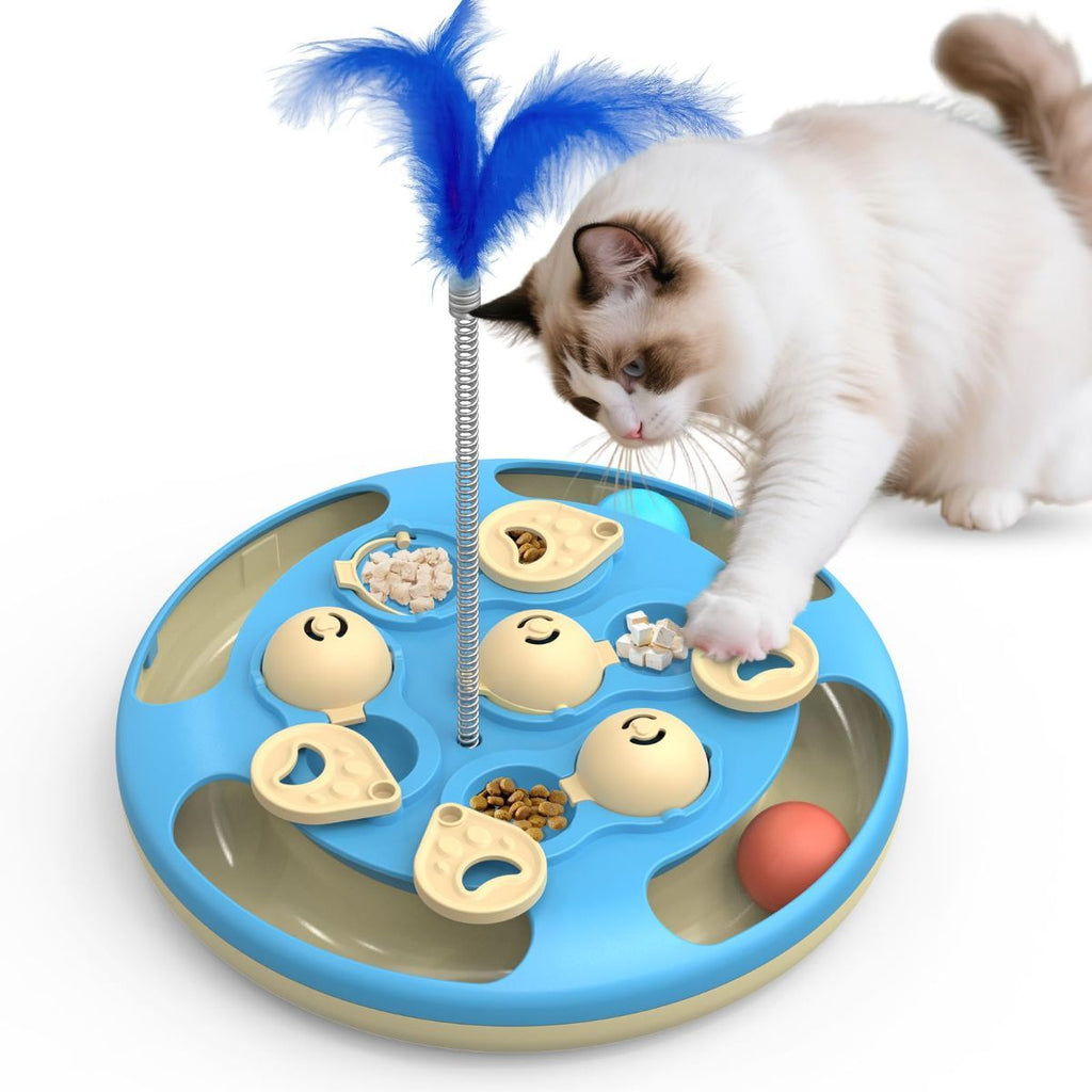 3-in-1 Cat Puzzle Feeder & Trackball Toy