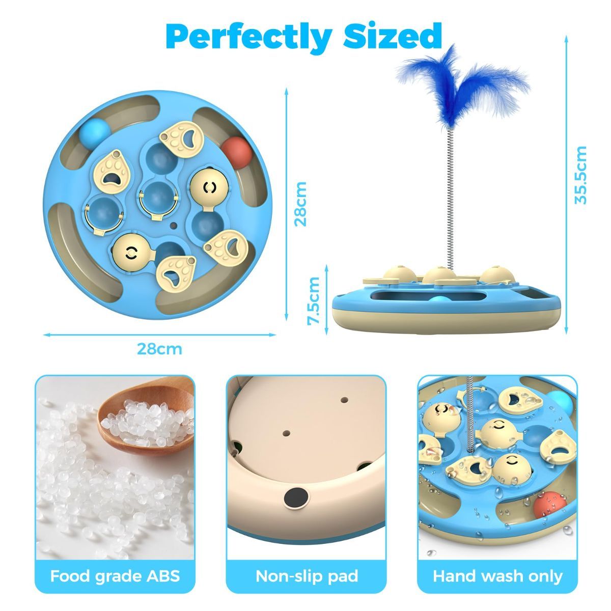 3-in-1 Cat Puzzle Feeder & Trackball Toy