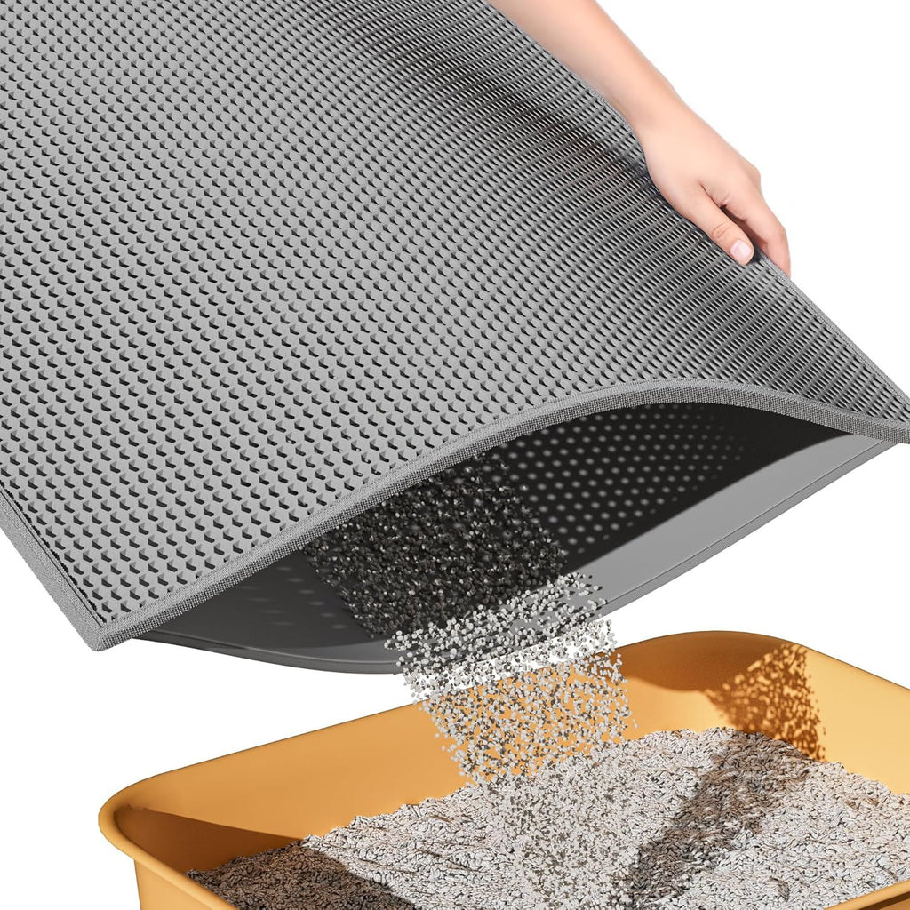 Double-Layer Cat Litter Mat – Grey