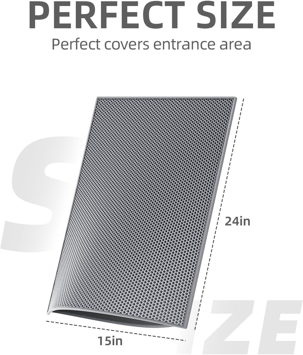 Double-Layer Cat Litter Mat – Grey