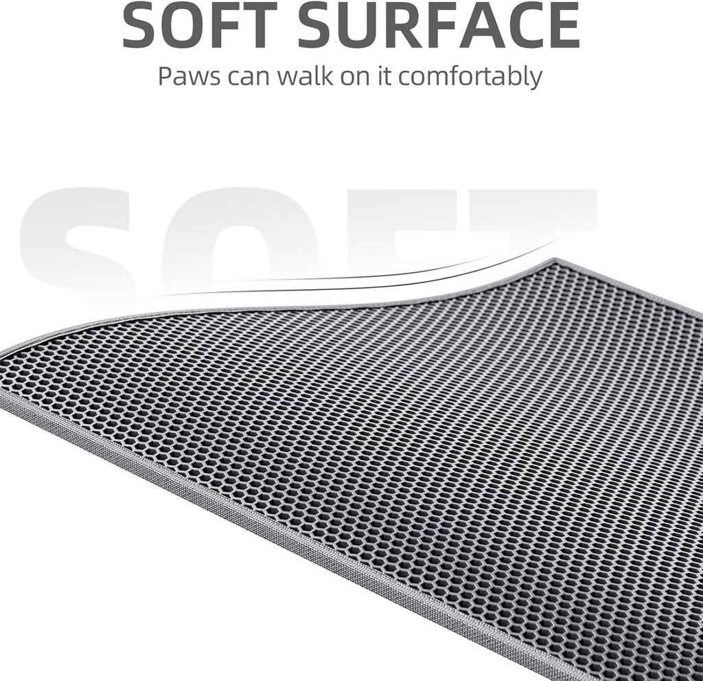 Double-Layer Cat Litter Mat – Grey
