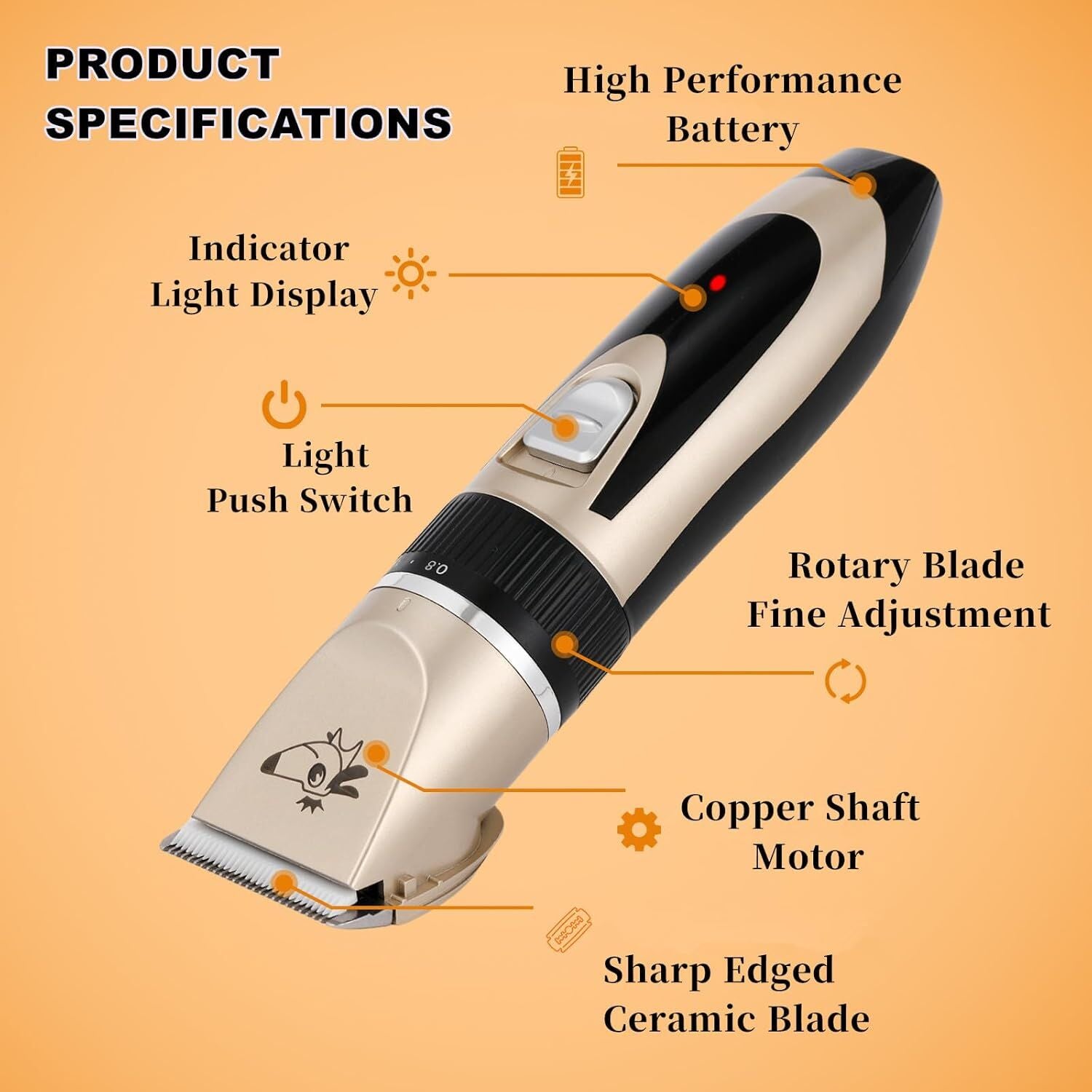 Professional Rechargeable Pet Grooming Clippers