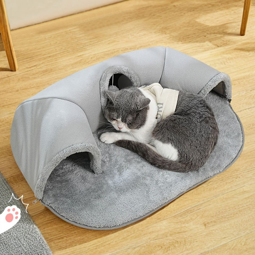 3-in-1 Cat Bed, Tunnel & Toy