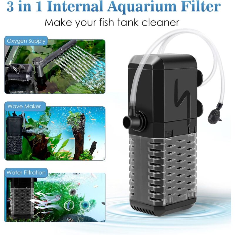 600L/H Ultra-Quiet Internal Aquarium Filter