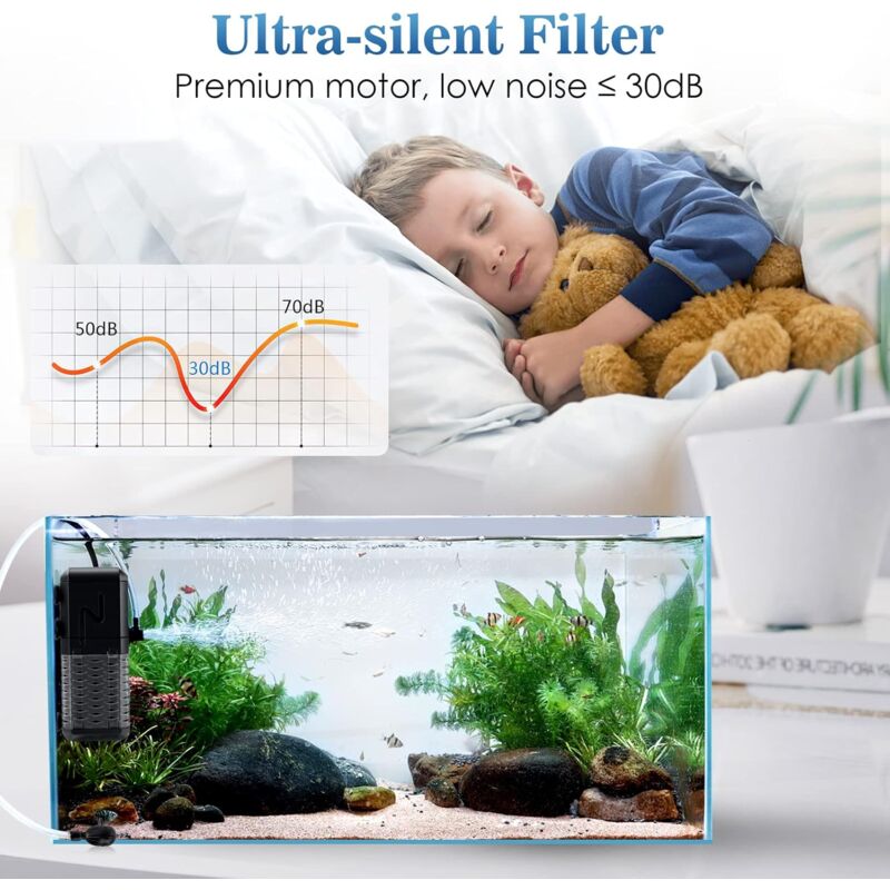 600L/H Ultra-Quiet Internal Aquarium Filter