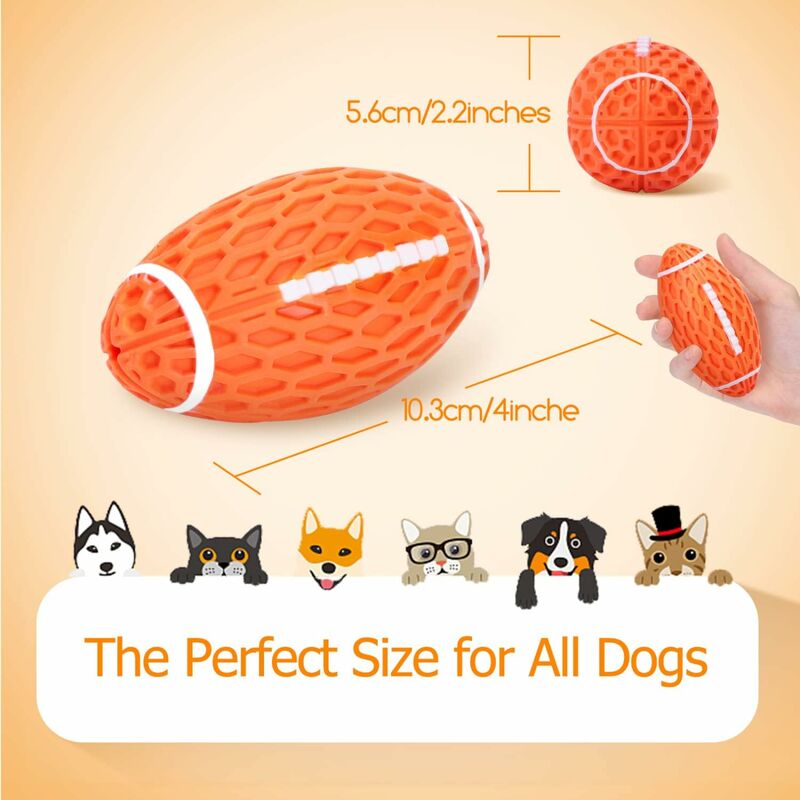Dental Squeaky Rugby Ball for Dogs