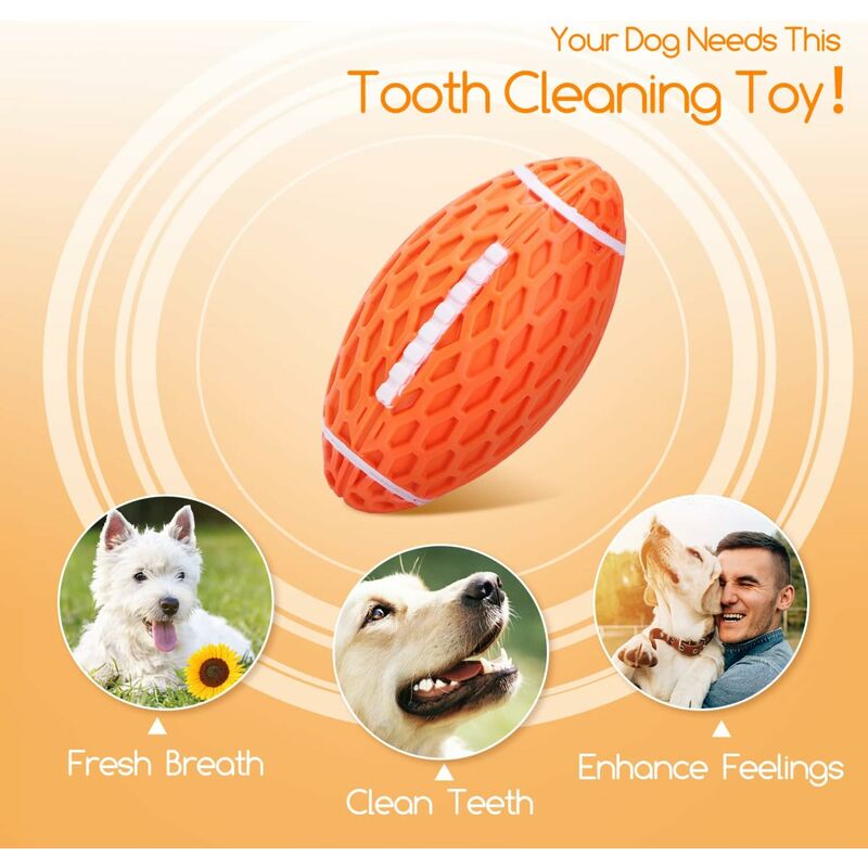 Dental Squeaky Rugby Ball for Dogs