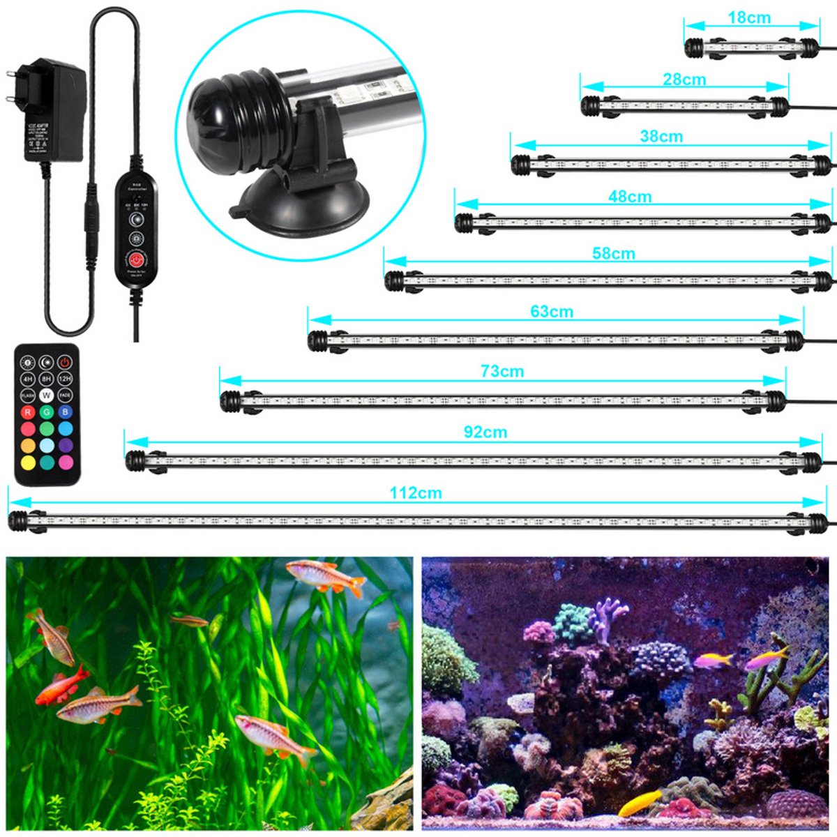48.5cm Dimmable RGB Aquarium Light