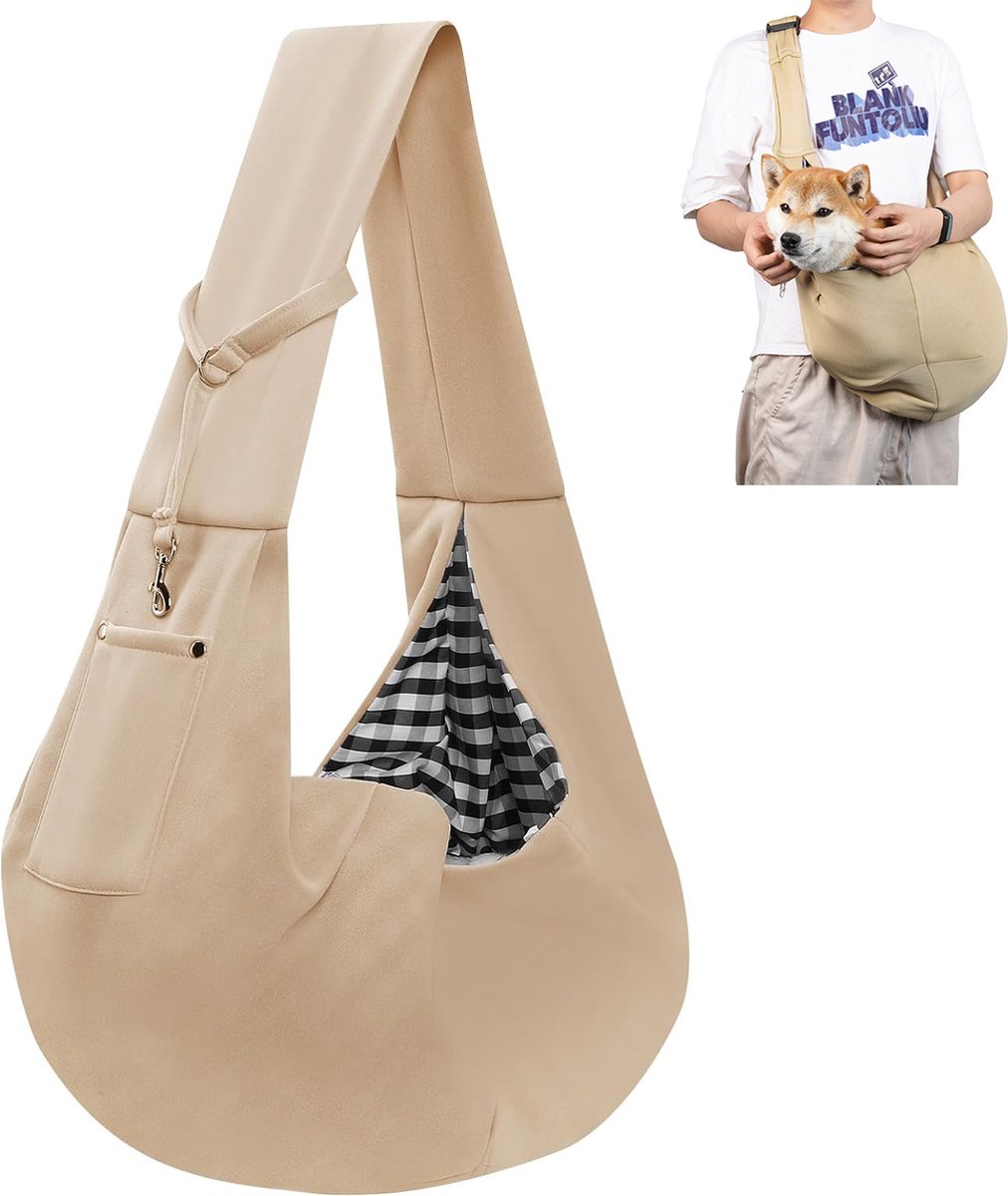 Pet Sling Carrier – Khaki, Up to 10kg