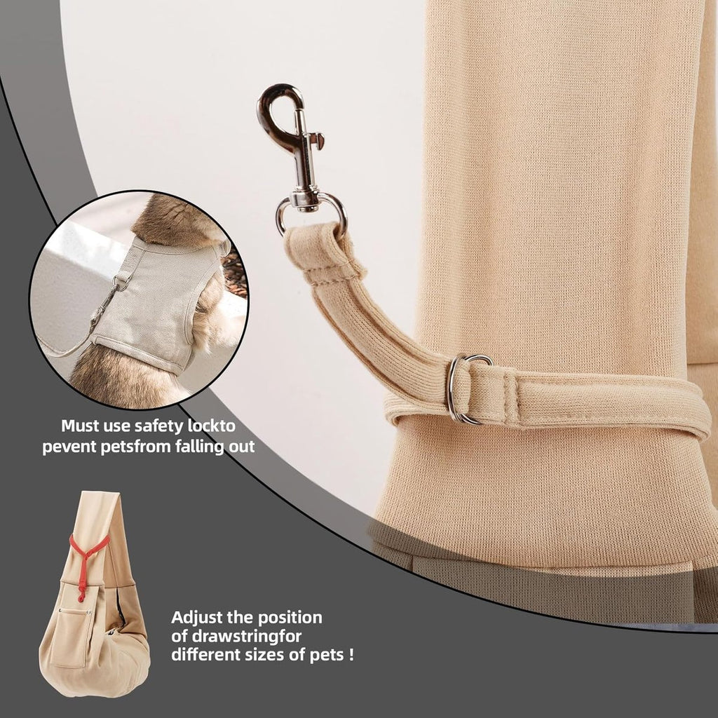 Pet Sling Carrier – Khaki, Up to 10kg