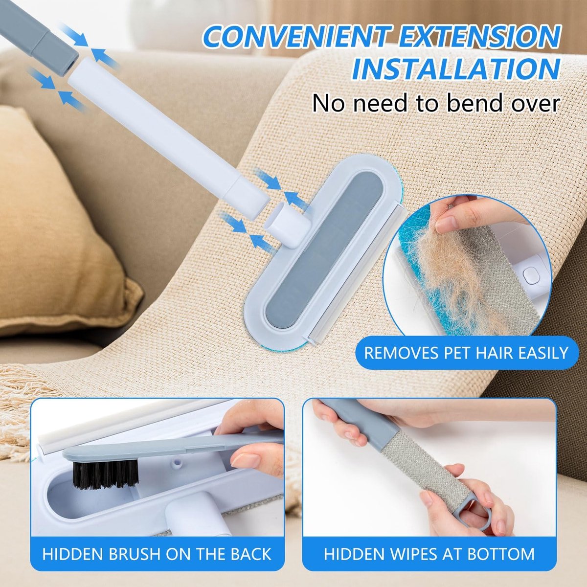 4-Pack Reusable Pet Hair Removal Gloves