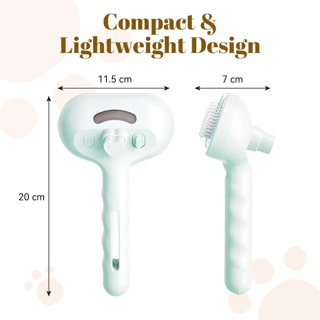 3-in-1 Pet Spray & Deshedding Brush – White