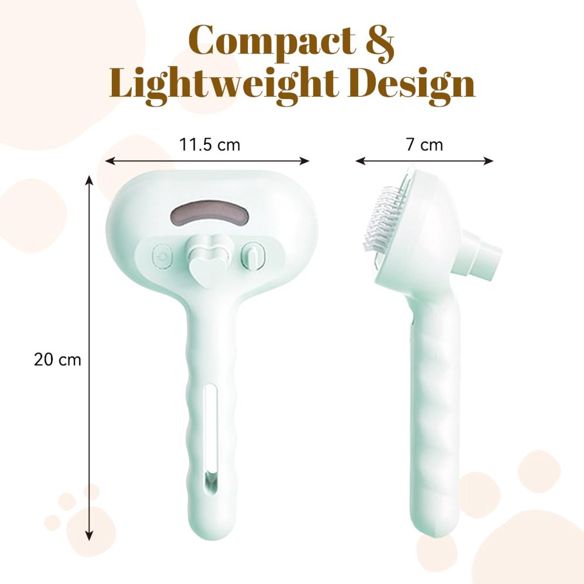 3-in-1 Pet Spray & Deshedding Brush – White