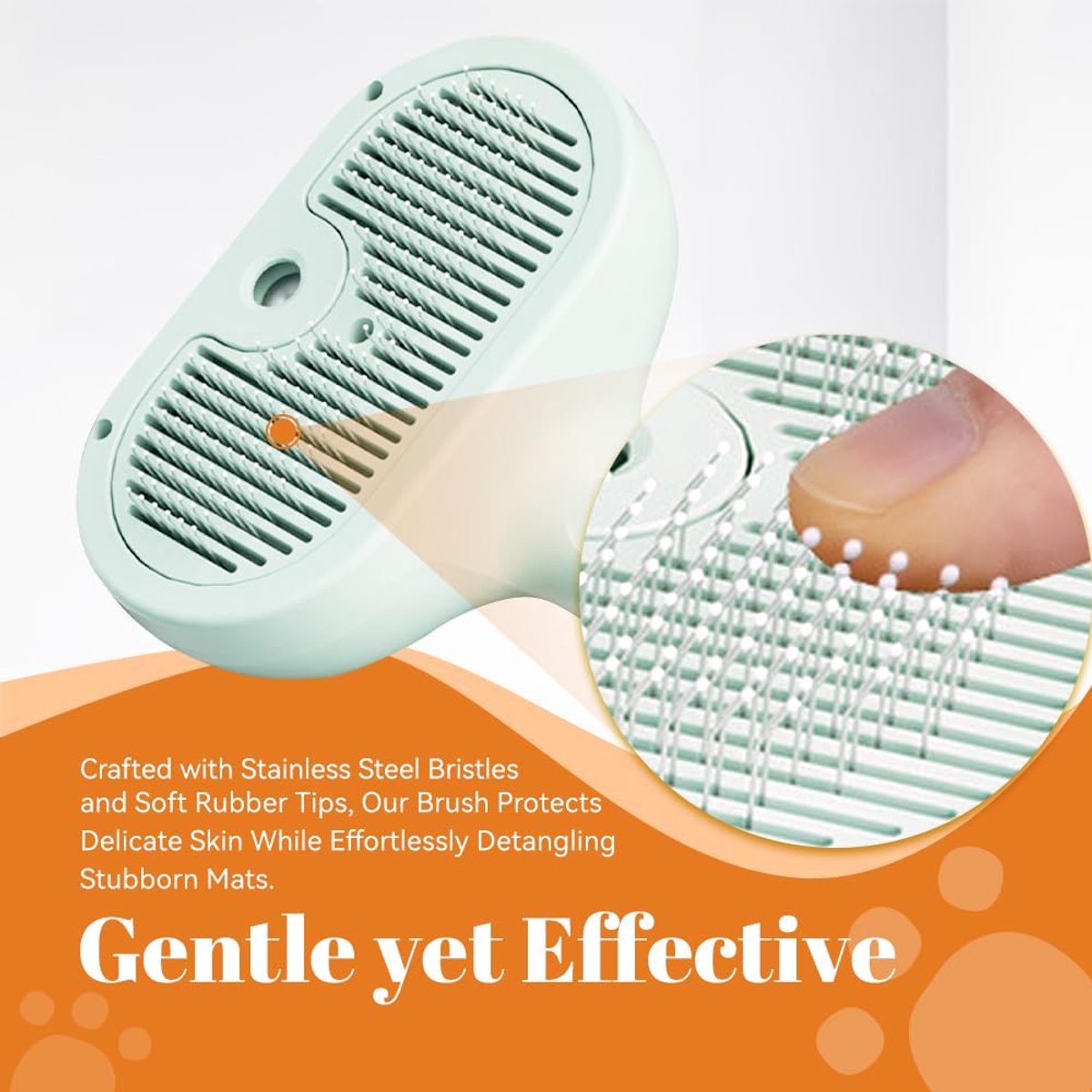 3-in-1 Pet Spray & Deshedding Brush – White