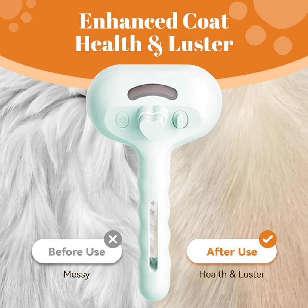 3-in-1 Pet Spray & Deshedding Brush – White