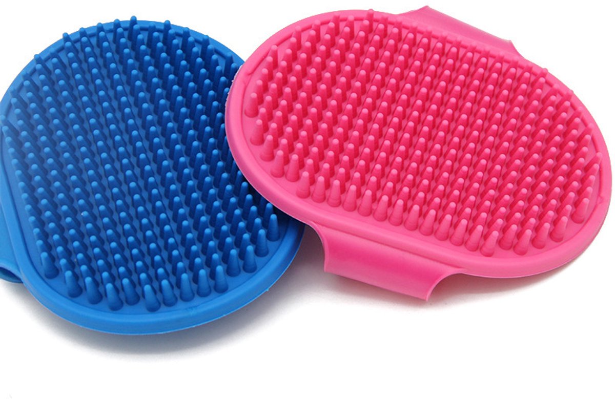 2-Pack Pet Grooming Gloves – Blue & Pink