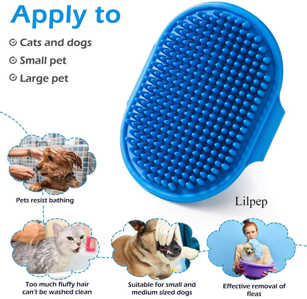 2-Pack Pet Grooming Gloves – Blue & Pink