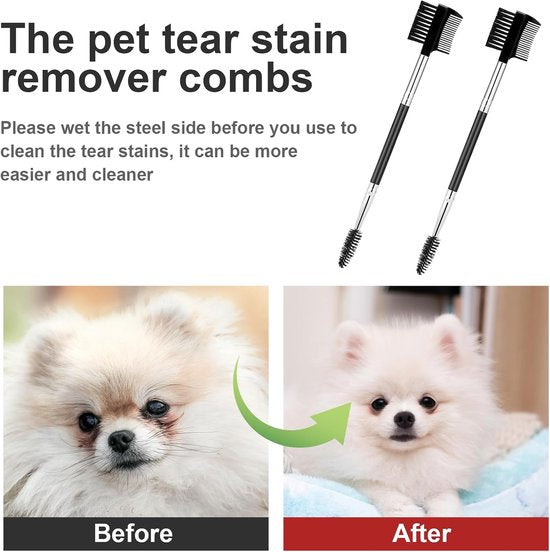2-Piece Tear-Stain Grooming Comb Set