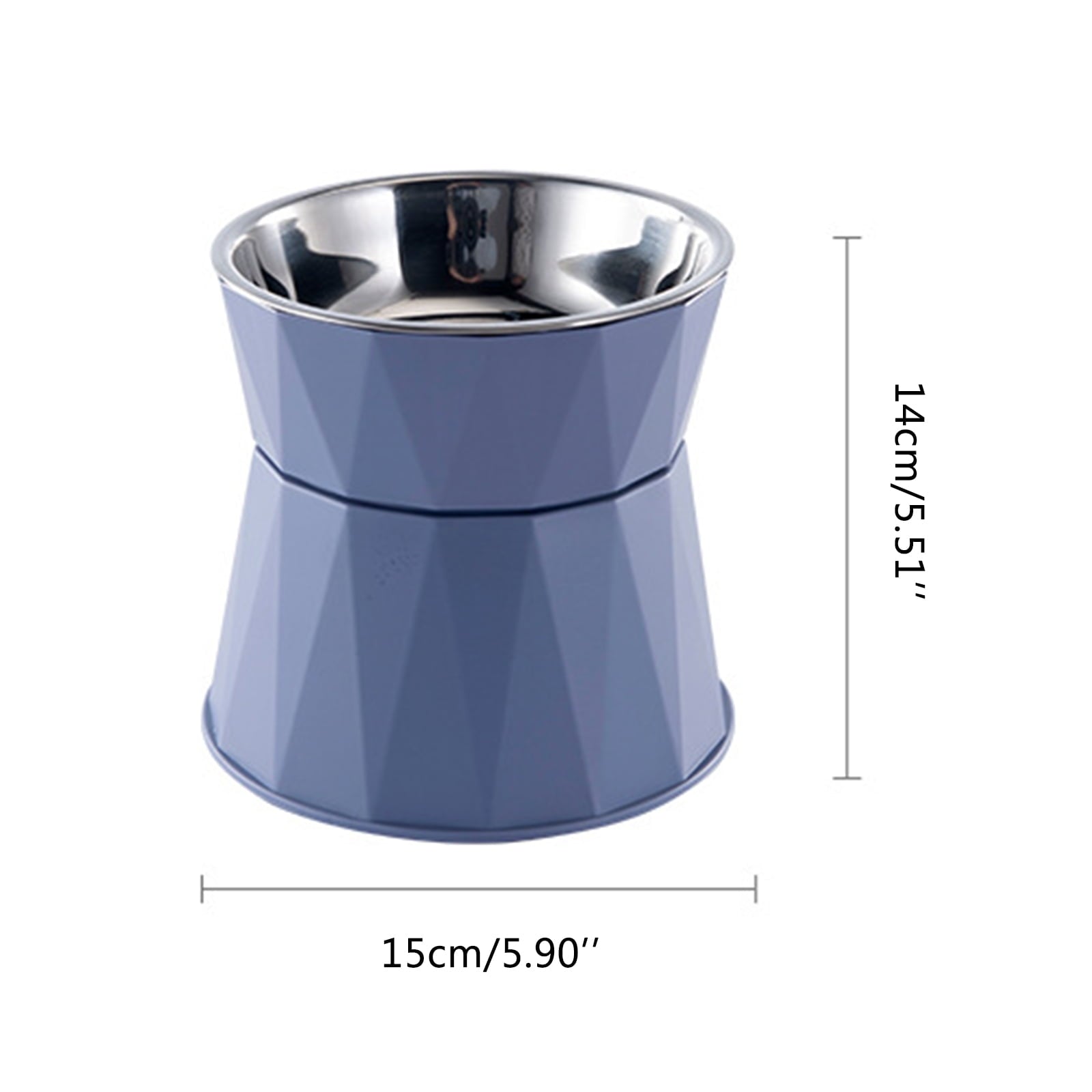 Raised Stainless Steel Pet Bowl – White