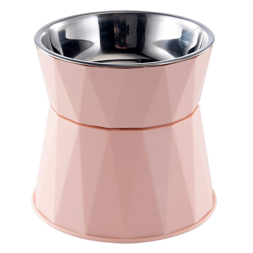 Raised Stainless Steel Pet Bowl – White