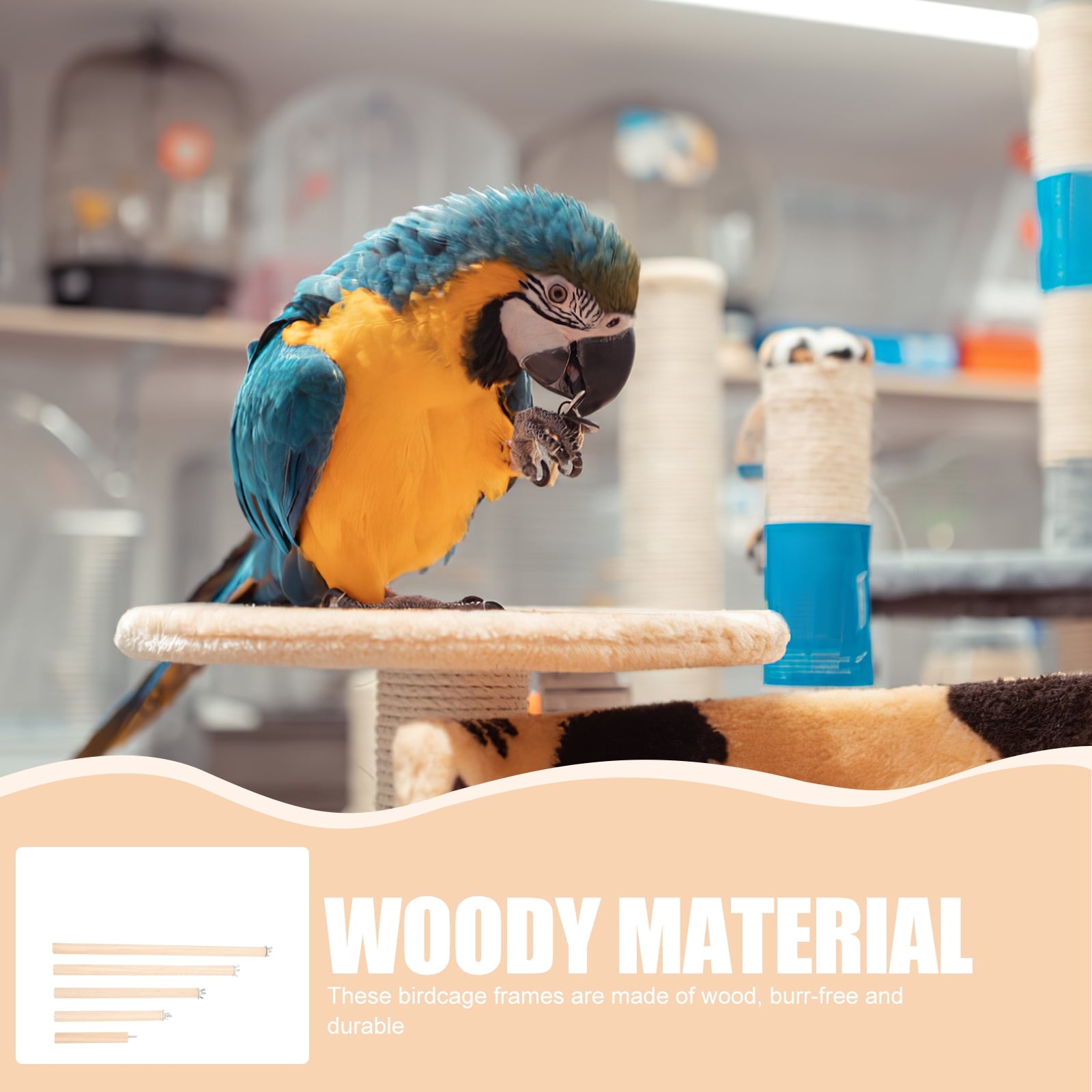 5-Piece Wooden Parrot Perch Set