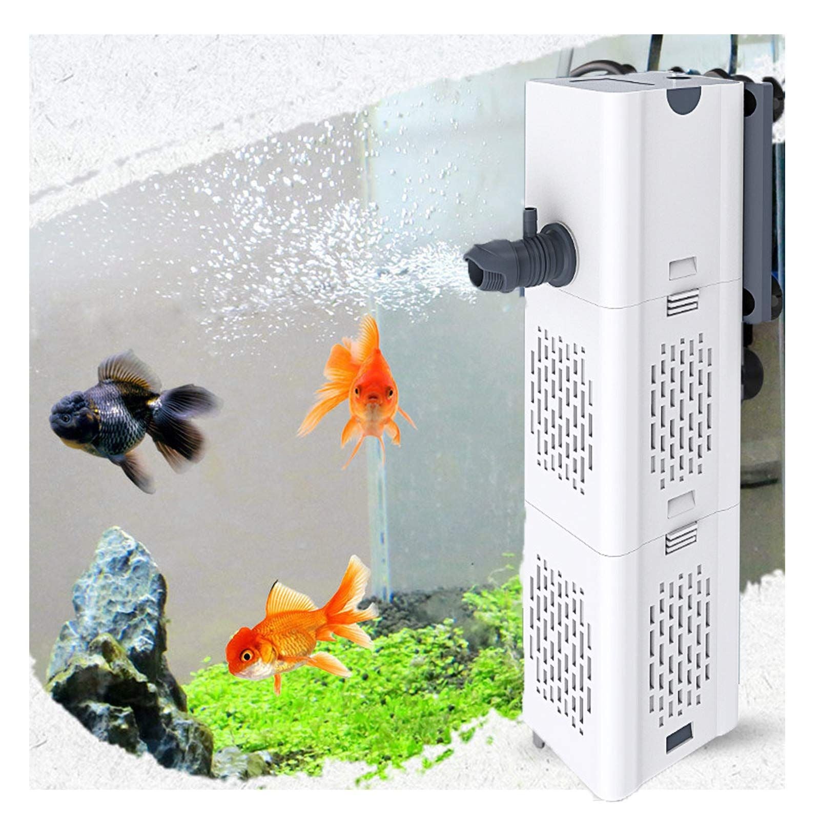 4-in-1 Ultra-Quiet Aquarium Filter – 500–1800L/H